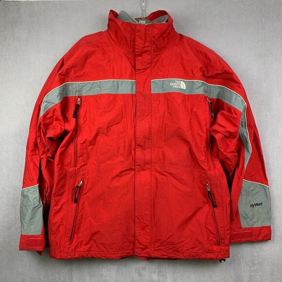 Vintage North Face Mens 3-in-1 Jacket Large Red Full Zip Nylon Coat Fleece Vest - Picture 2 of 16